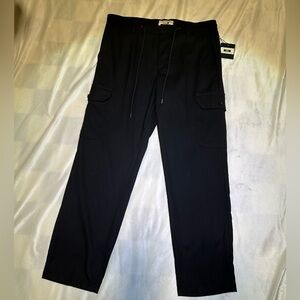 SOLD~Joseph Abboud Mens Cargo Drawstring Active Pants Black Size 34x30 NWT